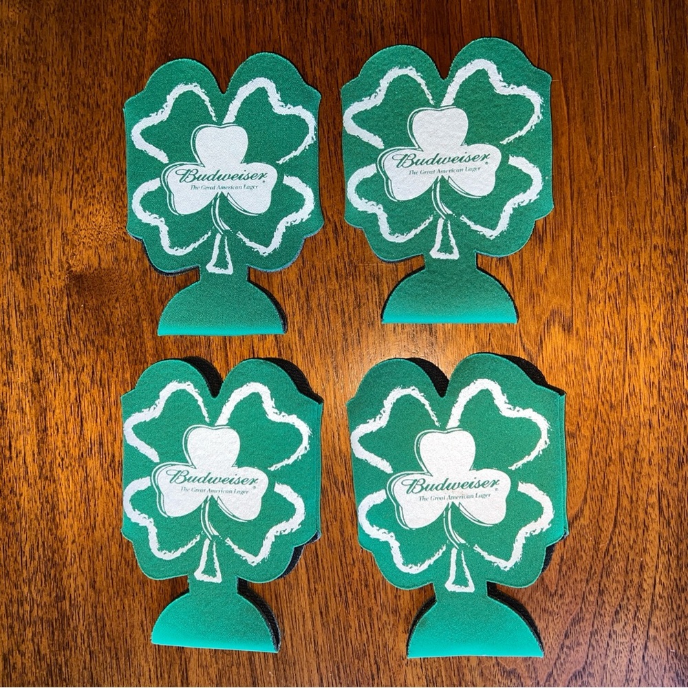 Budweiser Shamrock Koozies - Green